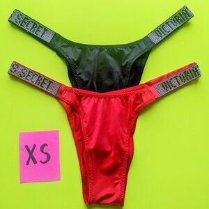 Victoria's Secret Very Sexy XS Rhinestone Brazilian Panty Bundle - 2 pairs